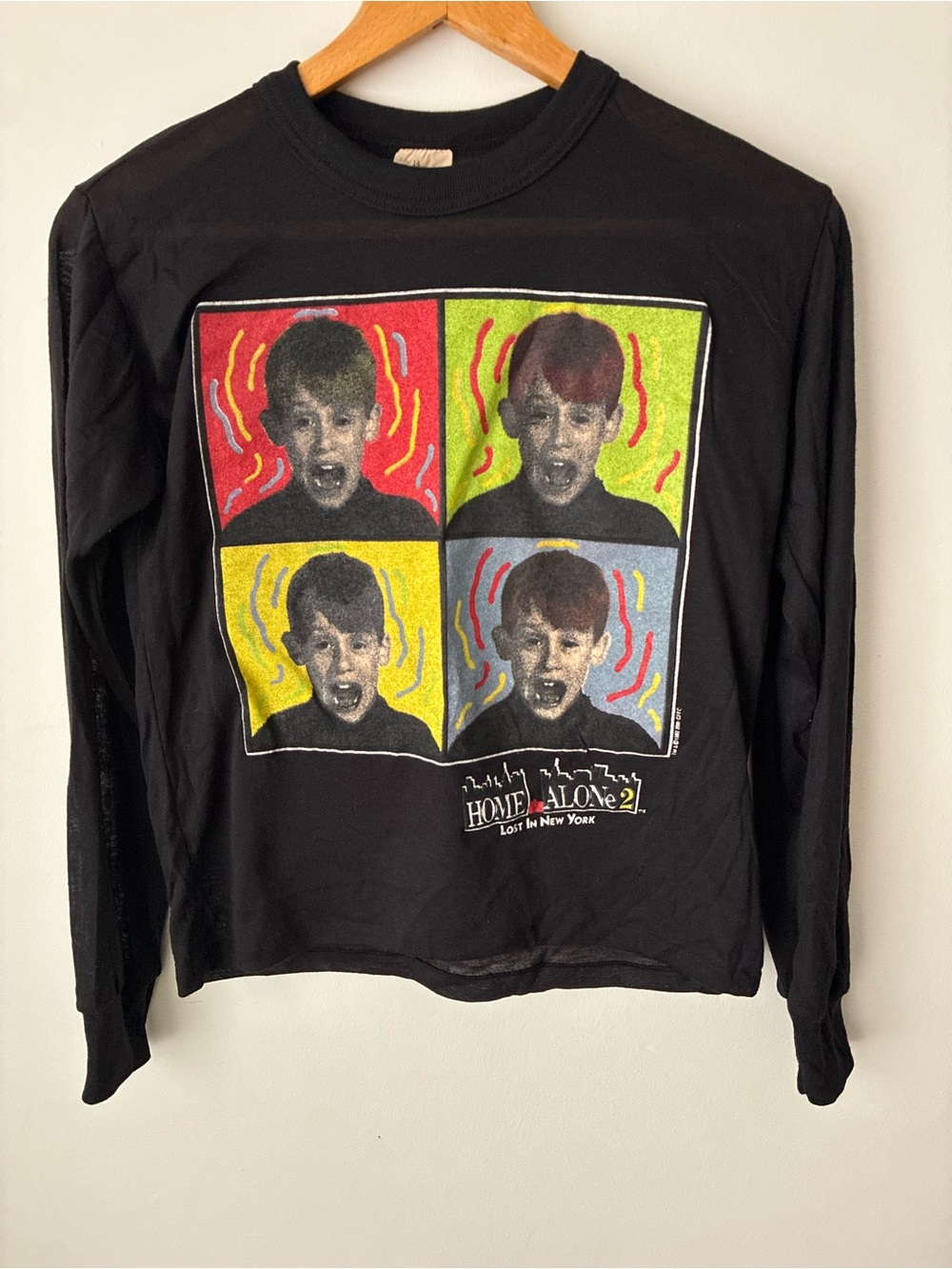 Vintage Home Alone Shirt 1992 Made in USA Single Stitch Long Sleeve Size 14